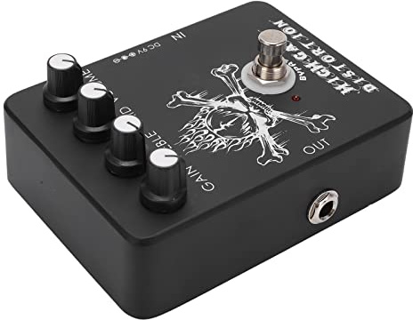 Headerbs High Gain Distortion Effect Pedal, Metal Shell Gitarrpedal med LED-blixt, EQ Justerbar Multi-Effect för Metal Rock Blues Elektrisk Gitarr