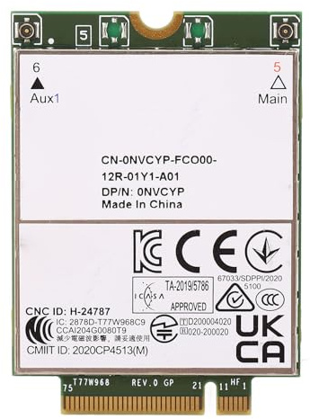 Vvikizy Scheda WWAN 3G 4G 5G, Modulo WCDMA M.2 LTE con Supporto eSIM, Velocit¨¤ 450Mbps, Compatibile con Laptop 7320 7330 7520 7530 7430