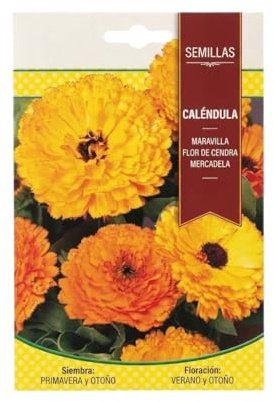 Semillas de Caléndula para Huerto Urbano y Jardín con Floración Colorida de Temporada DECOALIVE
