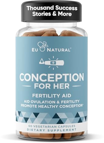 Eu Natural Conception for Her Fertility Supplements for Women - Ovulation, Hormonal Balance & Regular Cycle Support - Myo-Inositol, Folate, Shatavari & Vitex - 60 Vegetarian Capsules