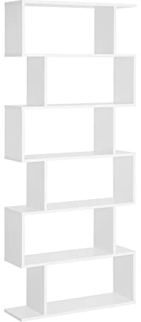 HOMCOM Scaffale Alto con 6 Ripiani in Legno 80x23x192cm Bianco