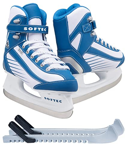 Jackson Ultima Softec Sport ST6100 Blue Ice Skates for Women, Size: Adult 7 Bundle with Skate Guards