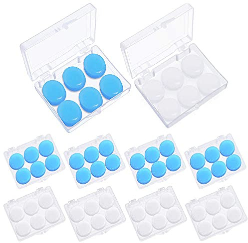 24 Pares de Tapones para Oídos Protectores para los Oídos de Silicona Blanda Masilla Tapones de Oreja para Dormir Nadar Tapones para Niños Adultos