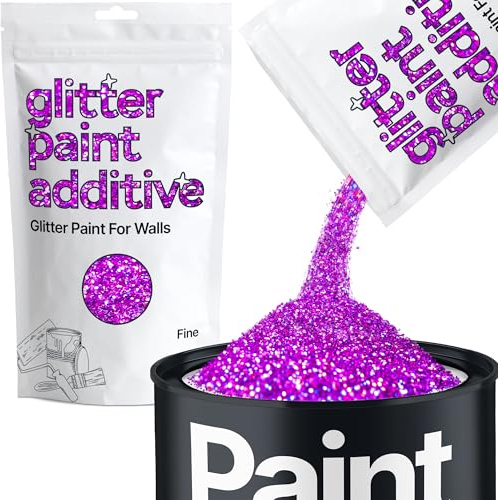 Hemway Purple Holographic Glitter Paint Additive Fine 100g Adding Sparkle | for Paints & Varnish | Paint Walls Sparkly Add to Emulsion, Acrylic or Lacquer Indoor