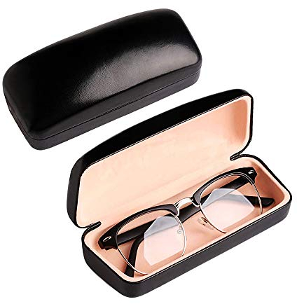 Large Eyeglass Case Hard Leather Sunglasses Portable Protective Case Box for Glasses Storage