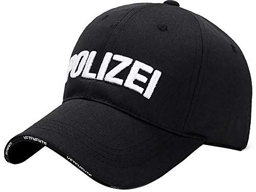 HZMM Washed Vintage Baseball Cap Polizei atmungsaktive Outdoor-Schirmmütze Baseballcap Sommer Atmungsaktive Outdoor-Freizeit-Cap-Baseball-Mütze Running Basecap Strandhut, Einheitsgröße, Schwarz