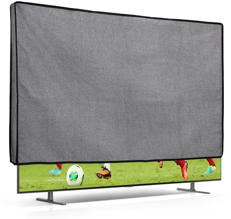 kwmobile Custodia Protettiva TV Compatibile con 55 TV - Copri Televisore da Esterno - Copertura Antipolvere TV grigio scuro