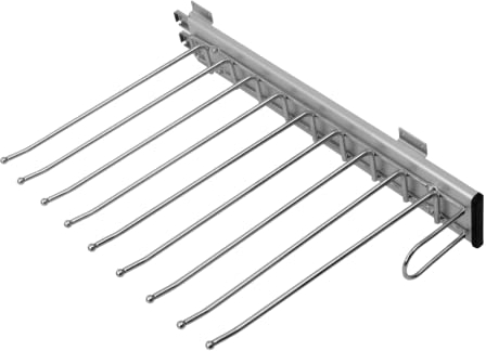 DOJA Barcelona | AUSZIEHBARER HOSENBÜGEL | 9 Positionen rechts | Ausziehbare Kleiderstange | Ausziehbarer Kleiderbügel, Organizer Garderobenstange, Hosenaufhängung, Hosenhalter platzsparend