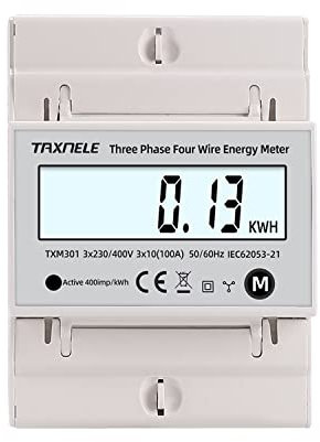 Compteur d'énergie triphasé à quatre fils Compteur de rail DIN Mesure d'importation et d'exportation bidirectionnelle multifonctionnelle Wattmètre Compteur d'énergie KWH 100A AC 50Hz 60Hz PV solaire