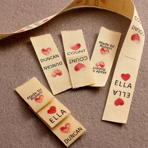 15X50MM Étiquette De Ruban De Coton Personnalisée, Étiquettes Pour Les Choses Tricotées, Personnalisé, Personalizada, Étiquette Faite À La Main, Étiquettes Cadeaux, Étiquettes En Tissu Plié