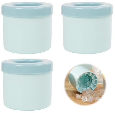 QINGYIWL Lot de 3 moules à glaçons en silicone avec couvercle, moule à glaçons en silicone de type presse facile à démouler, 60 glaçons pour cocktail, jus, café (bleu, 8,5 x 8 x 9 cm)