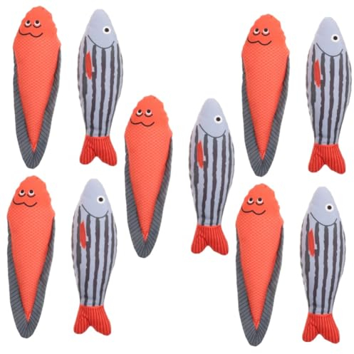 Milisten 10 STK Katzenspielzeug Plüschtier simuliertes Katzenfischspielzeug Interactive cat Toy schmusekissen für Katzen Spielzeuge Katze neckt Fischspielzeug Kätzchen Fisch Spielzeug kauen