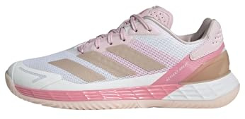 Adidas Donna Defiant Speed 2 Tennis Shoes, Ftwr White/Ash Pearl/Bliss Pink, 40 2/3 EU