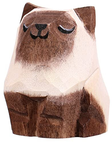 MAGICLULU Adorno De Gato De Madera Hecho A Mano Decoración De Gato para El Hogar La Oficina La De Niños Y Niñas