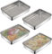 Dokeno 4 Stück Edelstahl Aufschnittboxen mit Deckel, Frischhaltedosen Fresh, Gefrierbehälter, Aufschnittbox,Aufbewahrungsbox Stapelbare, Kühlschrank Aufschnitt für Obst Geeignet, Fleisch, Käse Küche