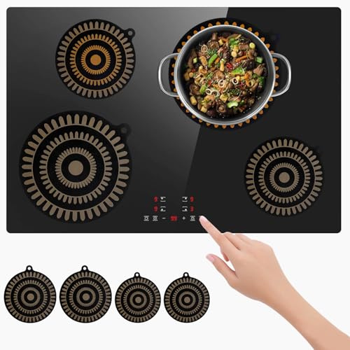 LURNODY Set med 4 anti-slip skyddsmattor för induktionsplatta, bordsunderlägg, rund 22 cm/24 cm