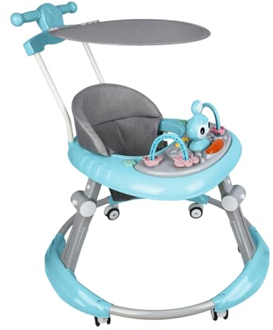 Andador caminar para bebé niña de 6 meses, carrito evolutivo 3 en 1, ayuda a aprender a caminar, empujador, 70 x 70 x 91 cm, color azul