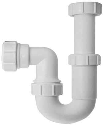 NPH 1 1/4 (32mm) x 75mm Water Seal Adjustable Inlet Tubular Swivel 'P' Trap with Multifit Outlet, White