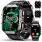 OUKITEL Smartwatch Herren Militär mit Telefonfunktion, Fitnessuhr 5ATM Wasserdicht mit Blutdruckmessung, Sportuhr 120+Sportmodi mit SPO2/Pulsmesser/Schrittzähler, AMOLED Touchscreen für iOS/Android