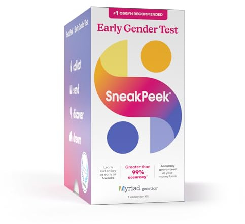 SneakPeek Early Gender Test, Standard Lab Fee Included, Discover Gender of Baby Early for Gender Reveal, Over 99% Accuracy at 6-Weeks, 1 at-Home Test Kit with Lab Fee Included