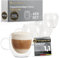 Lemontree Lot de 4 tasses à cappuccino de 250 ml – Passe au lave-vaisselle à 180 °C et résistant à la chaleur – Qualité gastronomique – Verres à double paroi avec anse en verre borosilicate pour