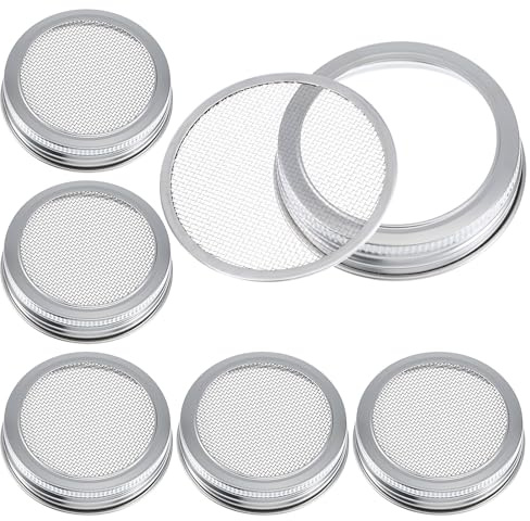 Guduling 6 Pack Mason Jar Strainer Lid, Sprouting Lids for Mason Jars
