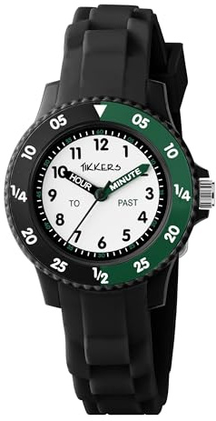 Tikkers Kids Black Silicone Strap Timer Teacher Watch