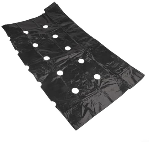 Rehoetom Pellicola di pacciamatura perforata in PE nera per orti e paesaggistica, copertura del terreno di soppressione 10 m x 0,95 m, con fori pretagliati da 40 mm (10 m x 35 m)