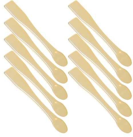 NUSITOU Cucharas Cosméticas Faciales Abs Doradas para Aplicar Cremas y Mascarillas Uniformemente, Pack de 10 Piezas Adecuado para Mujeres en Cuidado Facial