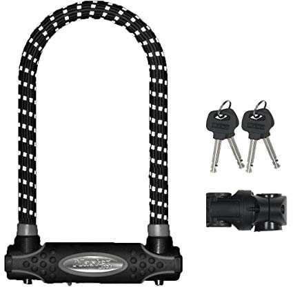 MASTER LOCK Bügelschloss [Schlüsselschloss] [mit Halterung] [Zertifiziertes Fahrrad Schloss - Secure-Gold-Zertifikat] [Reflektierend] 8195EURDPROREF - Ideal für Fahrräder, medium