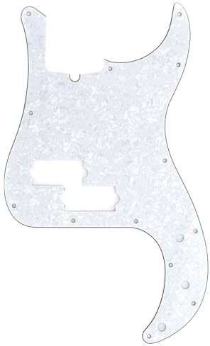 Musiclily Pro 13 Fori Stile Moderno Pickguard Battipenna Basso per American Precision Bass 4 Corde,4 strati White Pearl