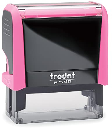 Trodat – Printy 4912 -neon pink- mit Wunschtext personalisieren, hier gleich online gestalten – selbstfärbender Stempel als Namensstempel, Adressstempel, Firmenstempel, zu verwenden 5 Zeilen