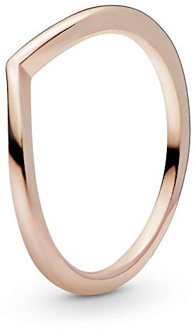 PANDORA Polished Wishbone Ring in Roségold mit 14 Karat rosévergoldete Metalllegierung Timeless Collection, Größe 56