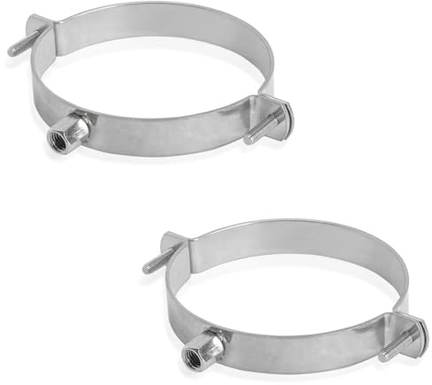 PRIOstahl® Rörklämmor av rostfritt stål V2A f. Skruvskruvar – rörhållare rörfäste rör (10 cm (10 tum), 116 mm, 2 stycken)
