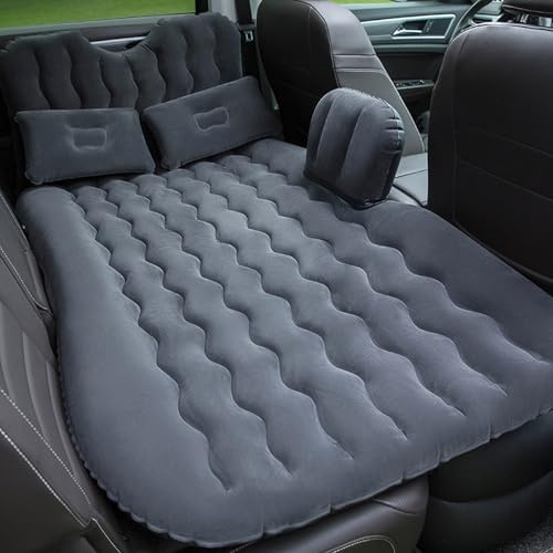 Onirii Inflatable Car SUV Air Mattress Back Seat Bed with Air Pump,Portable Thickened Car Travel Camping Sleeping Air Mattress Blow Up Bed for Car Universal SUV