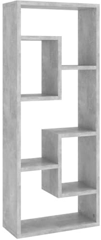 vidaXL Scaffale a Parete Grigio Cemento 36x16x90 cm Legno Multistrato