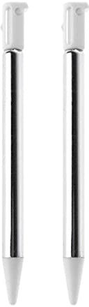 Gamer Gear 3DS Stylus - Penna touch screen retrattile bianca, confezione da 2 penne a doppia funzione, punta fine estensibile per controllare i videogiochi