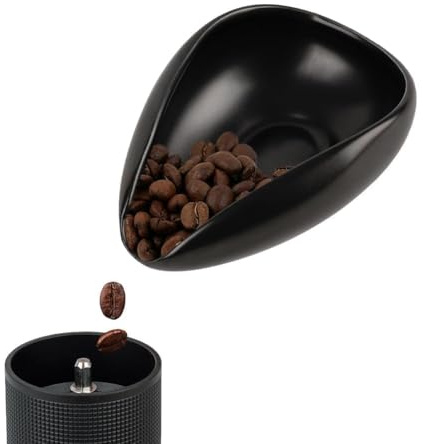 watchget Ceramic Coffee Dosing Cup & Tea Storage Tray, Black