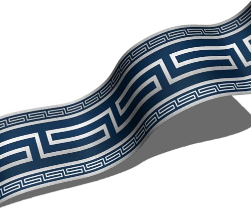 Funlife 3 Rolle Selbstklebende PVC Tapete bordüre, Tapetenbordüre Wandtatoo in griechischem Stil, Wandbordüre Klebefolie für Bad Spiegel Küche Fliesen, wasserdichte Raumdekoration, 10x200cm Blau