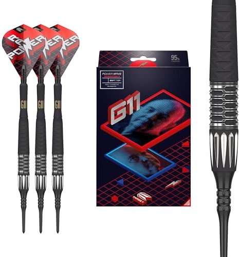 Target Darts Phil Taylor Gen 11 Power 9-Five Soft Tip Darts, 95% Tungsten Raw Power G11, 20G | Generation 11 Phil Taylor Darts, Player Edition Dart Set with Pixel Tips, Electronic Soft Tip Darts
