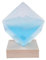 Ieron Wetterstation, Sturmglas, Wettervorhersager, kristallblauer Wasserwürfel-Sturm, Glas-Wettervorhersager mit Holzsockel, kreatives Desktop-Wettervorhersage-Sturmglas