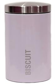 Kabalo Pink Kitchen Large Airtight Biscuit Barrel Jar Cookie And Food Stainless Steel Storage Canister Tin