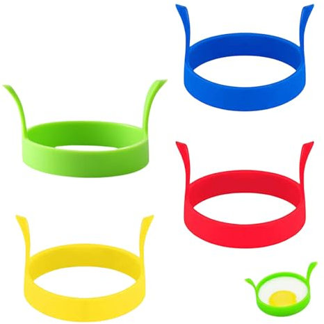 4 Stück Spiegeleiform,Silikon Eierform,Pancake Form,Spiegeleierformen für Die Pfanne,Pancake Pfanne,Spiegeleier und PfannkuchenForm,Runde Eierformer,Antihaft Eierringe,Pochierte EierForm,Omelettform