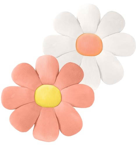 2 cojines de flores de 40 cm, cojines de suelo de flores, cojín de asiento, decoración de felpa en forma de flor de tatami, cómodo cojín para asiento, para cama, sofá, sillón, decoración de habitación