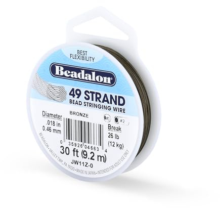 Beadalon 49 Strand Stainless Steel Beading Wire, Brown - .018in/0.46mm