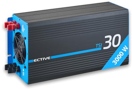 ECTIVE - Wechselrichter 12V auf 230V TSI 30-3000W Reine Sinuswelle - Offgrid-Spannungswandler DC/AC Strom mit USB, Überlast- & Überhitzungsschutz, NSV & USV Funktion - Robuster Inverter Stromwandler
