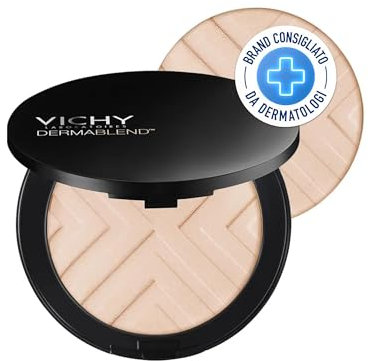 Vichy Dermablend, Fondotinta Coprente In Polvere Compatto, Per Pelli Grasse, Copertura Elevata e Incarnato Uniforme, Con Pigmenti Naturali, Tonalità: 15, 10 g