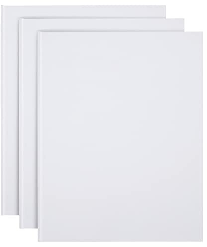 vierge à couverture rigide livre – non doublé croquis, Unruled Uni Voyage Journal pour les étudiants des croquis, écrire des livres d'enfant, projets, Blanc, 18 feuilles chaque 3-Pack 8.5 x 11 Inches