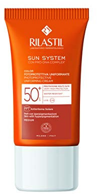 Rilastil Sun System - Emulsión con Color y Spf 50+ para Cara, Cuello y Escote, 40 Mililitros
