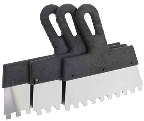 Zahnspachteln verschiedene Größen & Sets (Set: 2 x 200 mm, 2 x 250 mm und 1 x 300 mm)